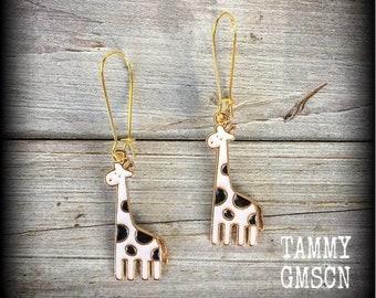 Giraffe earrings African animal earrings Cute earrings Pets earrings Pierced ears Tunnels Plugs Gauges 14g 12g 10g 8g 6g 4g 2g 0g 00g