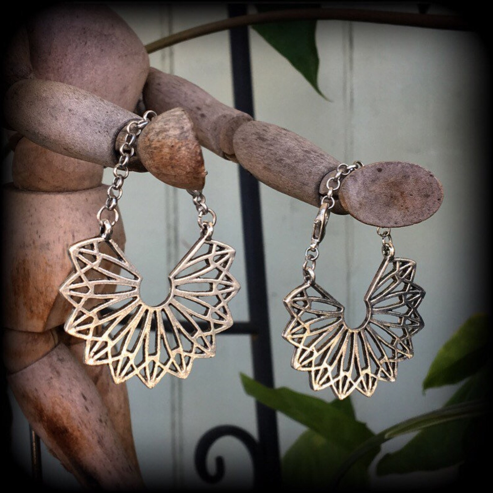 Mandala Earrings Tunnel Earrings Sacred Geometry Geometric 6 Etsy