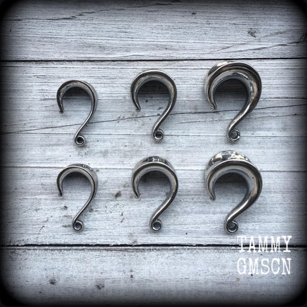 DIY gauged hooks stretched lobes 0 gauge saddle hooks 1/2" gauge saddle hooks 5/8" gauge saddle hooks MYO gauged earrings DIY ear weights