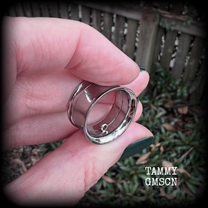 Modular ring tunnels ALL SIZES Tunnels for earrings 2g 0g 00g 1/2" 9/16" 5/8" 3/4" 7/8" 1" Screw fit surgical steel earlets