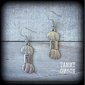Yarn earrings Wool earrings Craft earrings Plug friendly earrings Crochet earrings Knitting earrings Tunnels Plugs Gauged earrings Gauges