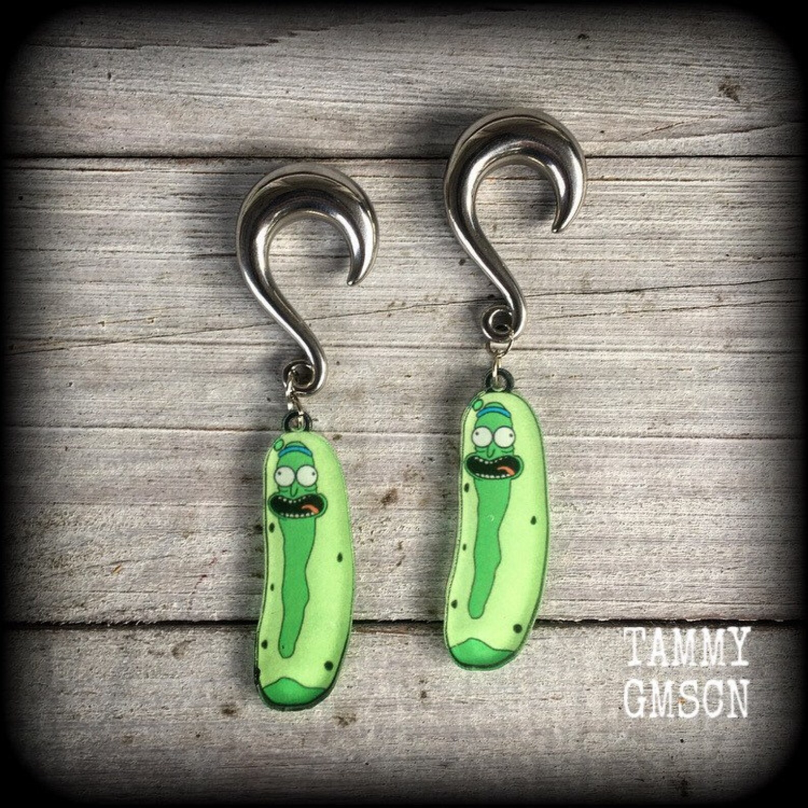 Pickle earrings Science fiction ear weights Ear hangers Etsy