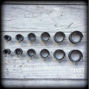 DIY earlets Black earlets screw fit connector earlets 2g 0 gauge 00g 1/2" 9/16" 5/8" 3/4" 7/8" 1" 25mm Screw fit surgical steel DIY gauges