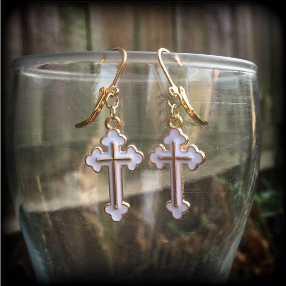 Catholic on sale cross earrings
