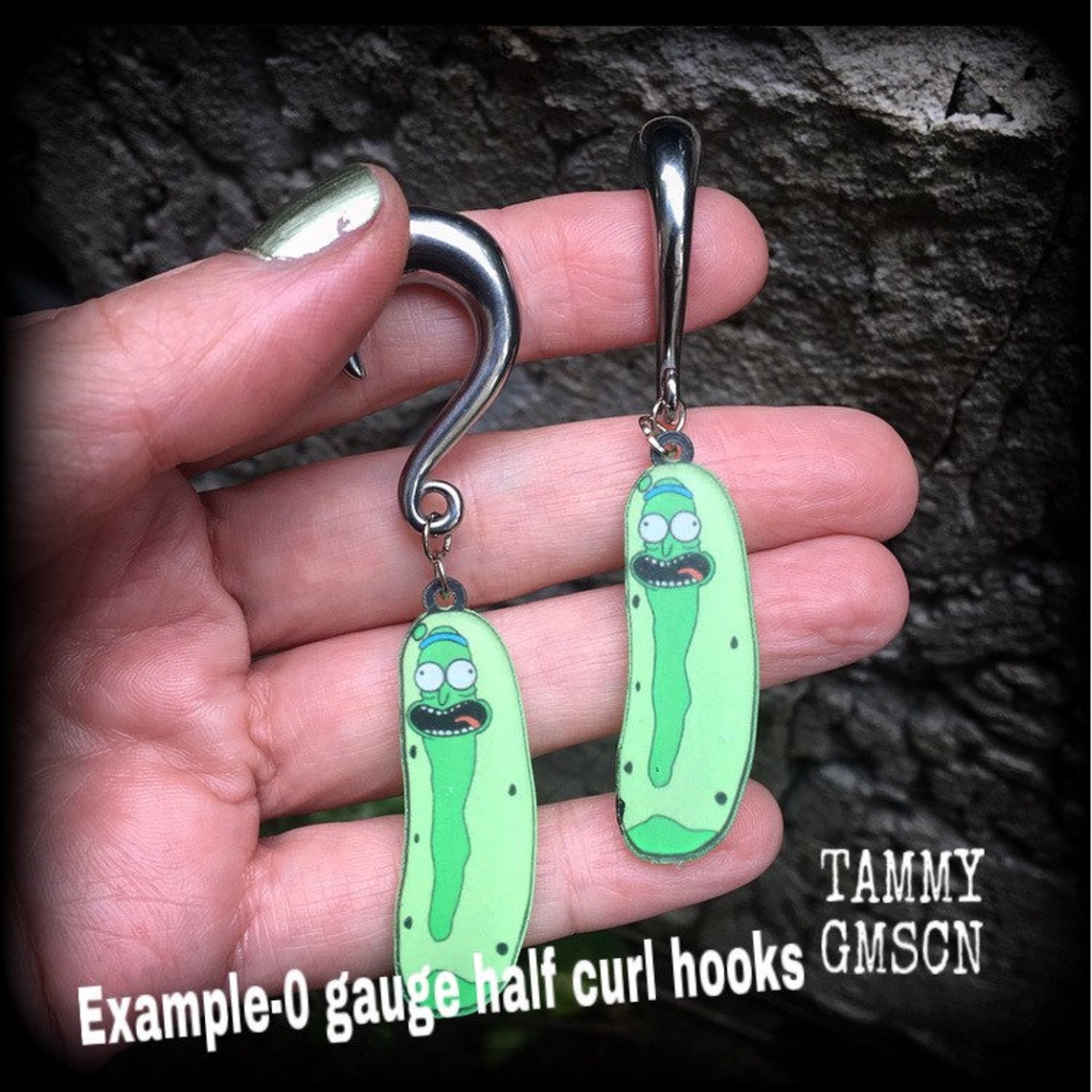 Pickle earrings Science fiction ear weights Ear hangers Etsy