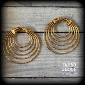 Hoop gauged earrings Tunnel hoops Hoop ear weights Geometric ear weights 4 gauge ear weights Stretched lobes 2g 0g 00g 1/2&quot; 9/16&quot; 5/8&quot; 3/4&quot;