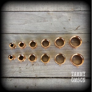 DIY earlets Rose gold tone screw fit connector earlets tunnel 2g 0g 00g 1/2" 9/16" 5/8" 3/4" 7/8" 1" Surgical steel Ear gauges DIY tunnels