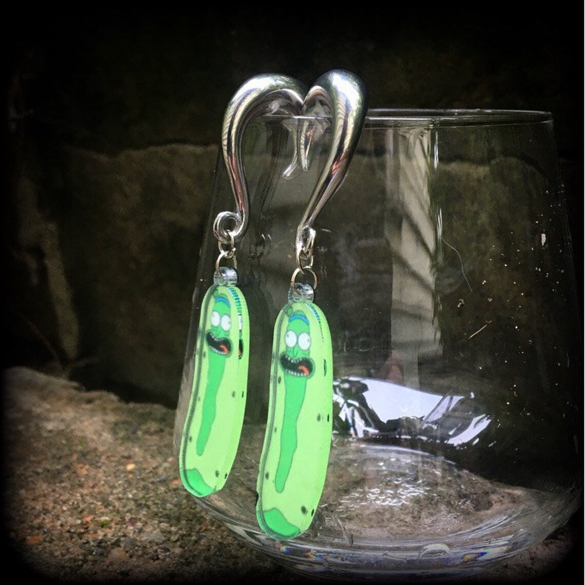 Pickle earrings Science fiction ear weights Ear hangers Etsy