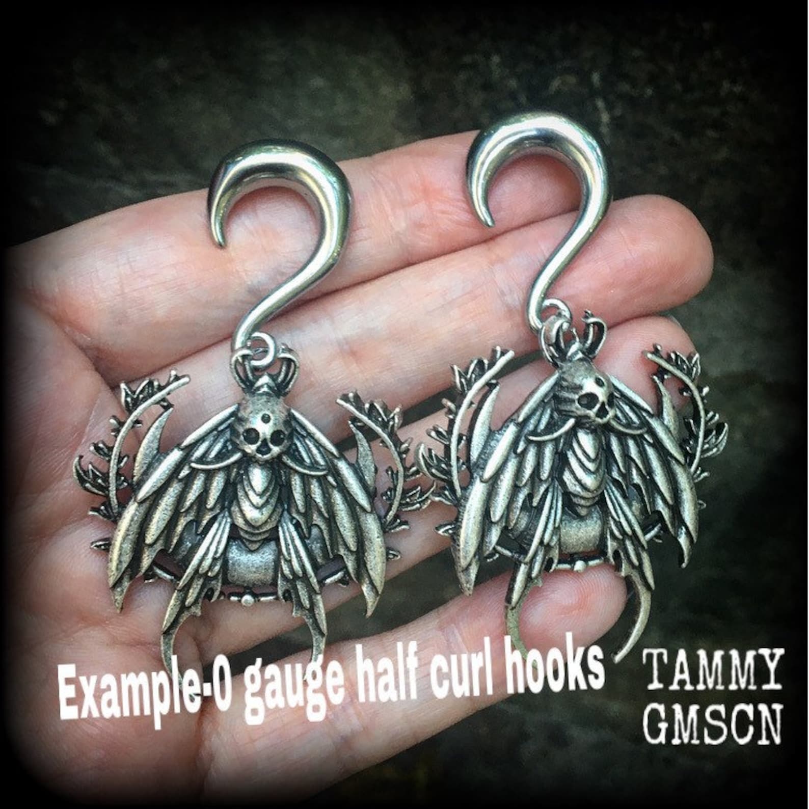 One of Pair of Gauged Hooks 6 Gauge 2 Gauge 0 Gauge Hooks Ear Etsy