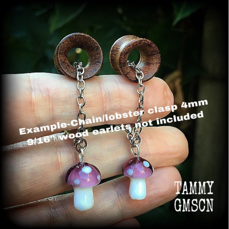 6 gauge tunnel earrings Mushroom earrings Toadstool earrings Etsy
