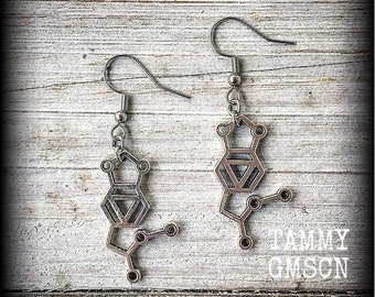 MDMA molecule earrings Festival jewelry Molecules earrings Raver earrings Science geek earrings Lab geek jewelry Ecstacy earrings Molly
