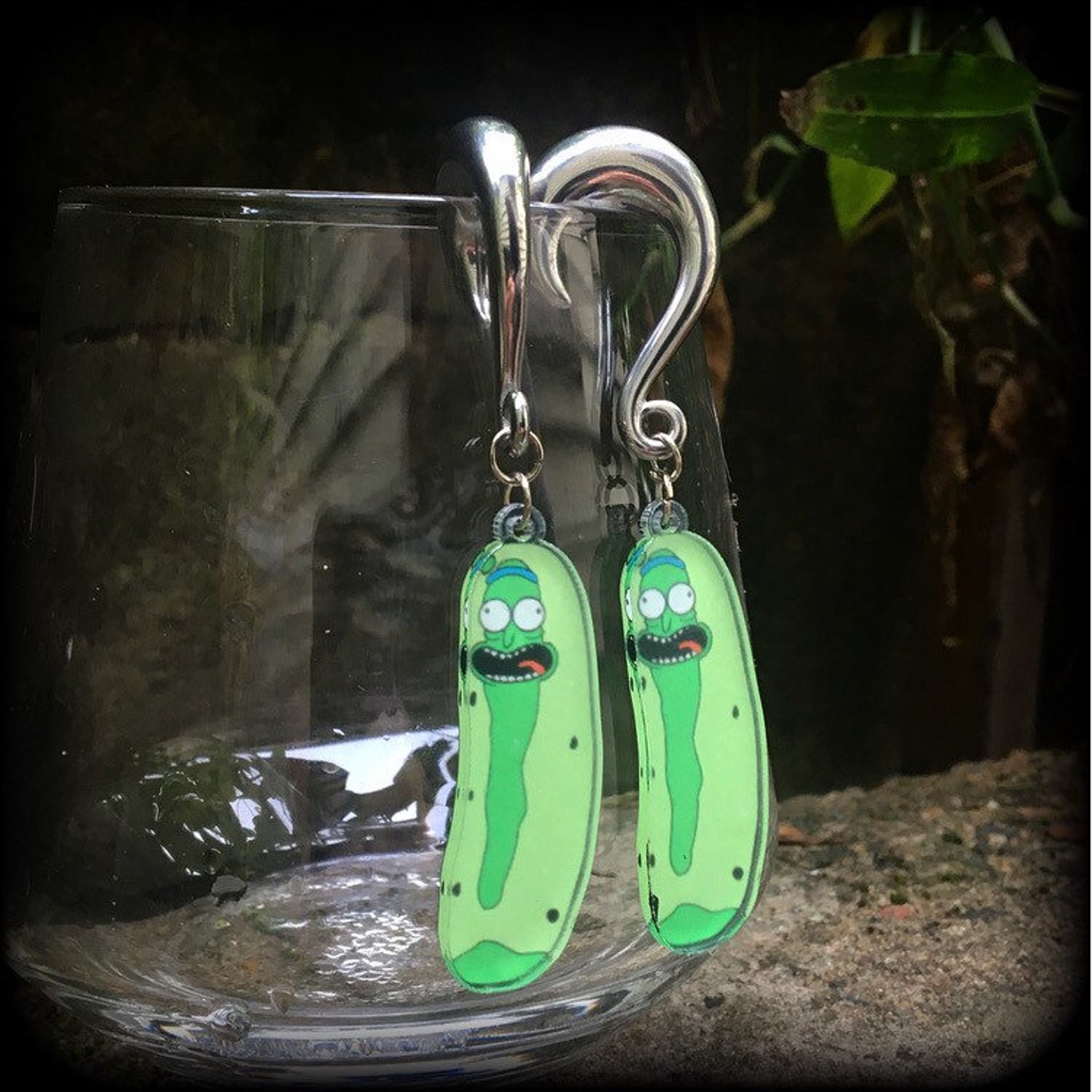 Pickle earrings Science fiction ear weights Ear hangers Etsy
