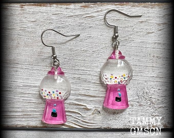 Gumball machine earrings Lolly earrings Bubble gum earrings Candy earrings Candy dispenser Lollies Pierced ears Tunnels Plugs Gauges Gum