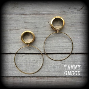 Hoop tunnel earrings Plug hoops 3/4” tunnel hoops Geometric ear gauges 19mm tunnels Stretched ears Jewelry 2g 0g 00g 1/2” 9/16” 5/8” 7/8” 1”