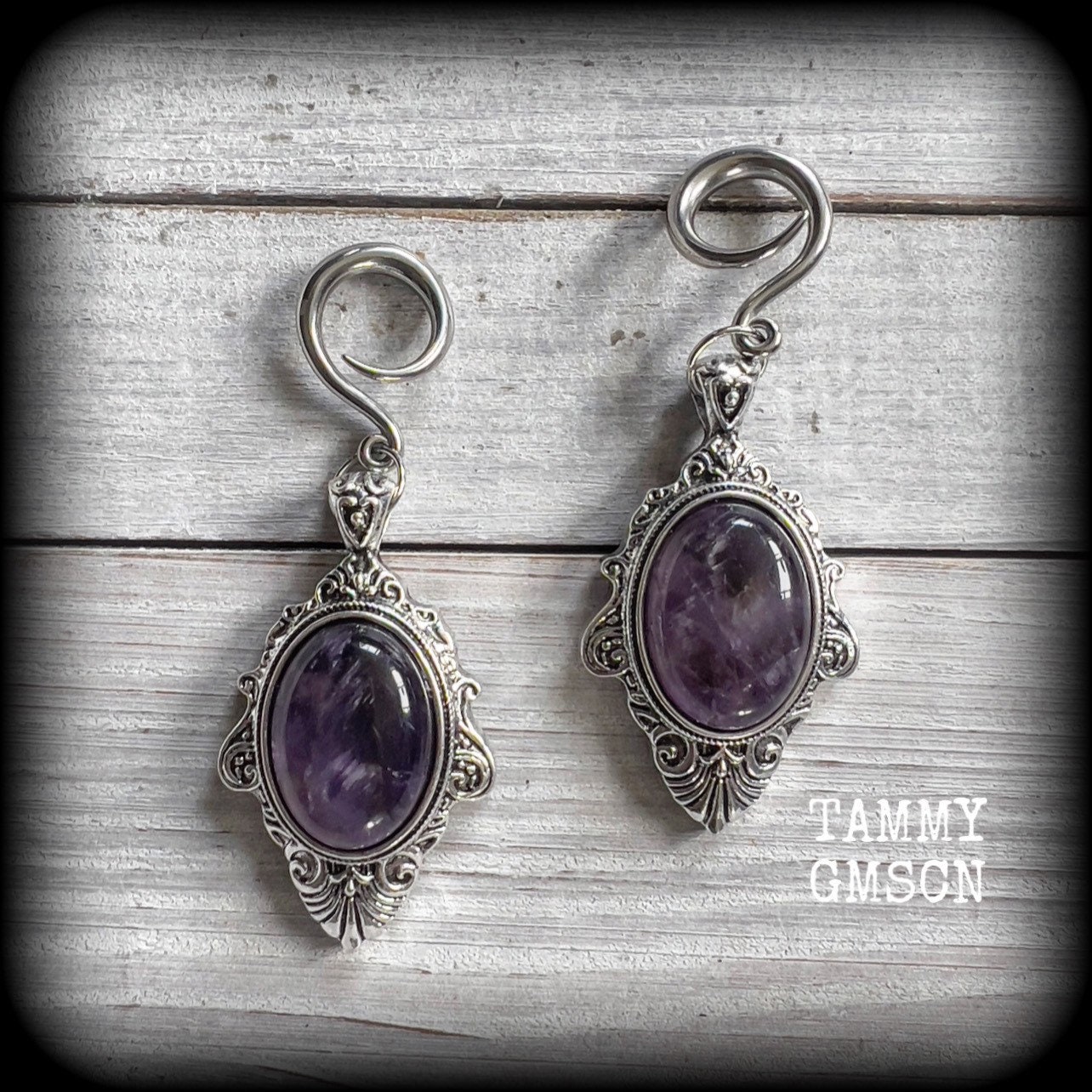 Orecchini pendenti in argento sterling con ametista