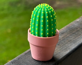 Clicky Cactus Fidget | 3D Printed Stress Relief Desk Toy
