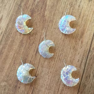 Angel Aura Quartz Moon Pendant, Handmade wire-wrapped necklace (see description for details) free shipping from Arizona