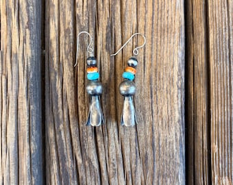 Navajo Pearl earrings, sterling silver (see description) free shipping from Arizona