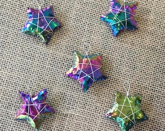 Aura Quartz Star Pendant, Handmade Wire-wrapped (see description for details) free shipping from Arizona