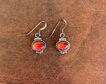 Spiny Oyster Shell earrings, sterling silver FREE Shipping  (see description for details)