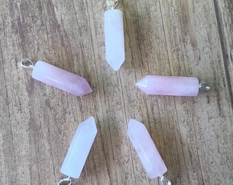 Rose Quartz Pendant, Handmade sterling silver (see description for details) free shipping from Arizona