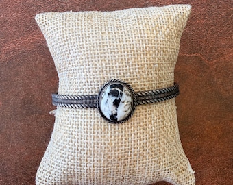 White Buffalo Cuff bracelet, sterling silver (see description for details) free shipping