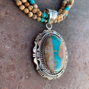SALE Boulder Royston Turquoise necklace, sterling silver Navajo handmade (see description) ships free from Arizona
