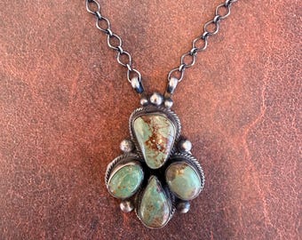 Royston Turquoise necklace, sterling silver FREE Shipping  (see description for details)