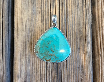 No 8 Turquoise pendant, sterling silver (see description)