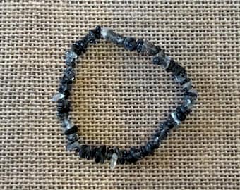 Rutilated Quartz, Beaded Gemstone Bracelet 8mm stretchy handmade crystal jewelry, ships from Arizona (see description for more info)