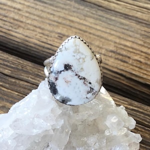 White Buffalo ring size 8 (see description for details) FREE shipping from Arizona