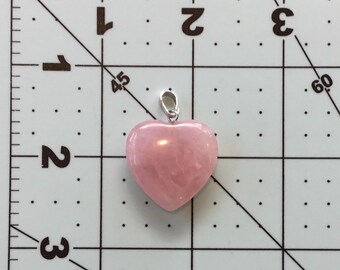 Rose Quartz Heart Pendant, Handmade sterling silver (see description for details) free shipping from Arizona