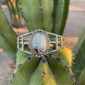 White Buffalo cuff bracelet, sterling silver (see description) free shipping