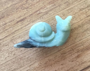 Hand Carved Snail Crystal, Authentic Amazonite Gemstone with Free Shipping from Arizona (see item details in description)