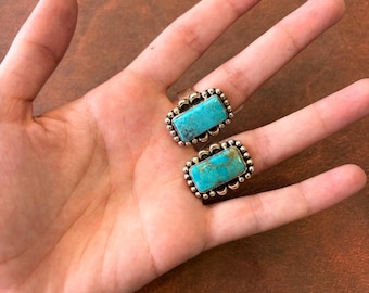Kingman Turquoise Ring, Adjustable size 8, Sterling Silver
