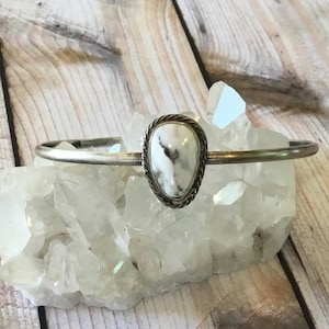 White Buffalo Cuff bracelet, sterling silver free shipping from Arizona (see description for details)