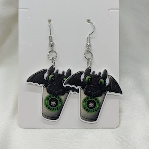 Dragon Coffee Dangle Earrings