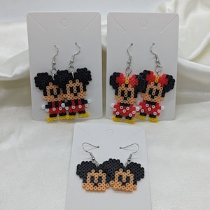 Mouse Perler Bead Dangle Earrings