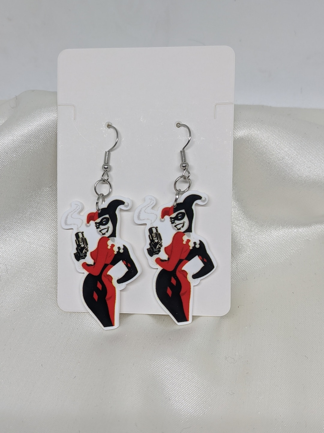Harley Quinn Dangle Earrings Etsy