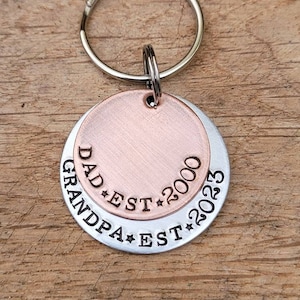 Personalized Gift for Dad, New Grandpa Keychain, Gift for Grandfather