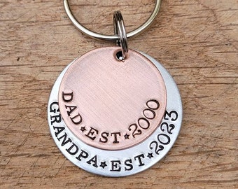 Personalized Gift for Dad, New Grandpa Keychain, Gift for Grandfather