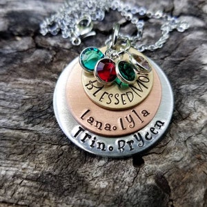 Mothers Day Necklace - Personalized Grandmother Necklace - Personalized - Stacking Name Necklace Birthstones