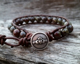 Mens Claddagh Bracelet Mens Celtic Bracelet Claddagh Bracelet Men Dragons Blood Jewelry