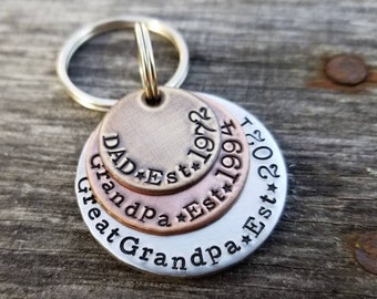 Great Grandpa Keychain - Pregnancy Announcement Gift - New Grandpa Gift - Baby Reveal - New Great Granddad