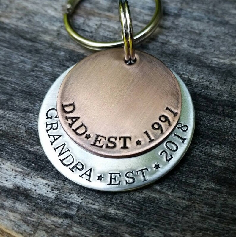Personalized Gift for Dad - Father's Day Keychain - Grandpa Est Gift - New Grandpa Gift - Custom Keychain 