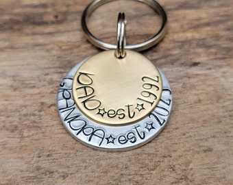 New Grandpa Keychain, Gift for Dad, Gift for New Grandfather, Pregnancy Announcement Gift for Dad