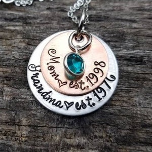New Grandma Necklace - Gift for Grandma - Pregnancy Announcement
