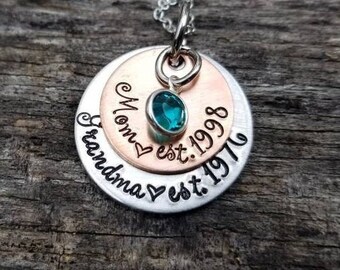 New Grandma Necklace - Gift for Grandma - Pregnancy Announcement