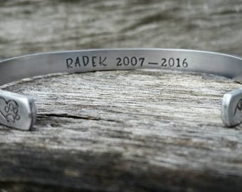 Pet Memorial Bracelet - Personalized Pet Bracelet - Pet Loss Gifts - Pet Remembrance Jewelry - Rainbow Bridge - Sympathy Gift Pet