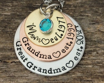 New Great Grandma Necklace - Mother's Day Gift - New Grandma Gift - New Great Grandparent Gift - Pregnancy Announcement